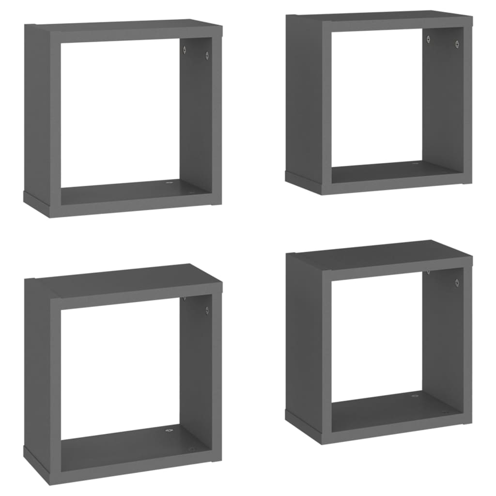 8720286594230_a_en_hd_1 vidaXL Wall Cube Shelves 4 pcs Grey 30x15x30 cm - Image 2