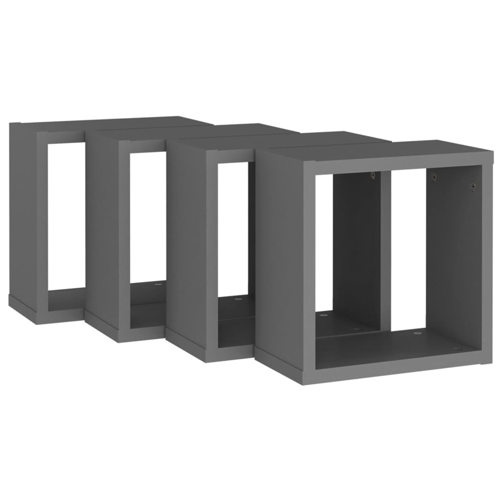 8720286594230_g_en_hd_3 vidaXL Wall Cube Shelves 4 pcs Grey 30x15x30 cm - Image 5
