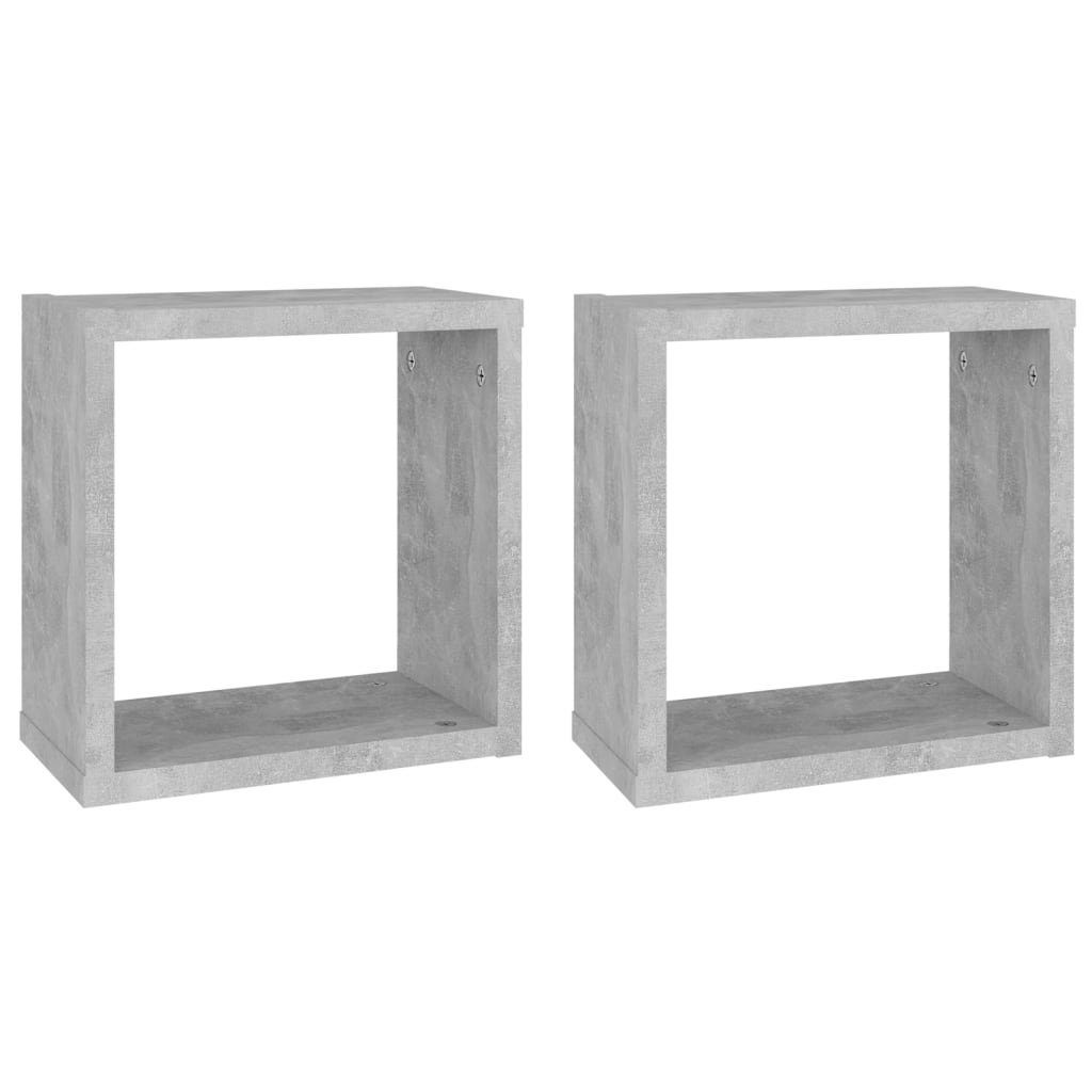 8720286594285_a_en_hd_1 vidaXL Wall Cube Shelves 2 pcs Concrete Grey 30x15x30 cm - Image 2