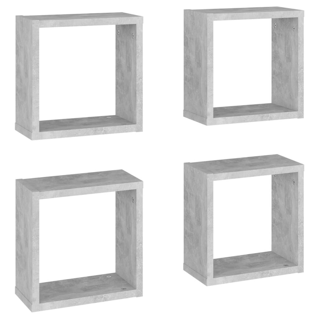 8720286594292_a_en_hd_1 vidaXL Wall Cube Shelves 4 pcs Concrete Grey 30x15x30 cm - Image 2
