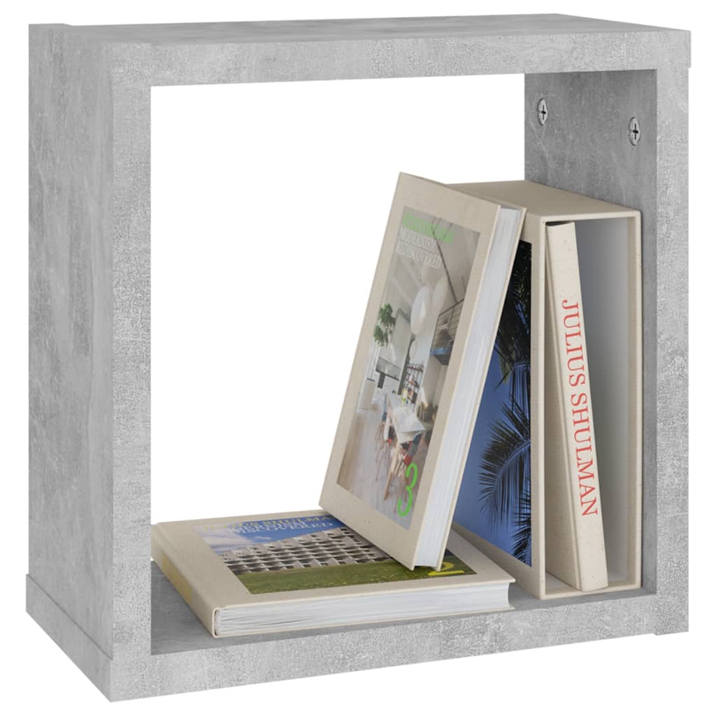8720286594308_g_en_hd_2 vidaXL Wall Cube Shelves 6 pcs Concrete Grey 30x15x30 cm - Image 4