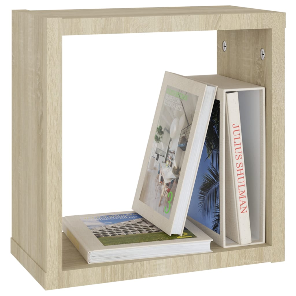 8720286594315_g_en_hd_3 vidaXL Wall Cube Shelves 2 pcs White and Sonoma Oak 30x15x30 cm - Image 5