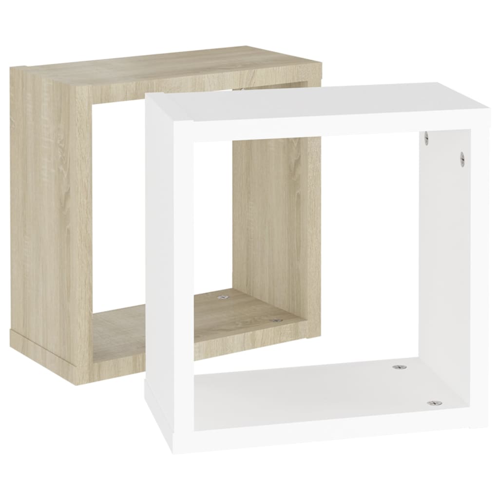 8720286594315_g_en_hd_5 vidaXL Wall Cube Shelves 2 pcs White and Sonoma Oak 30x15x30 cm - Image 7