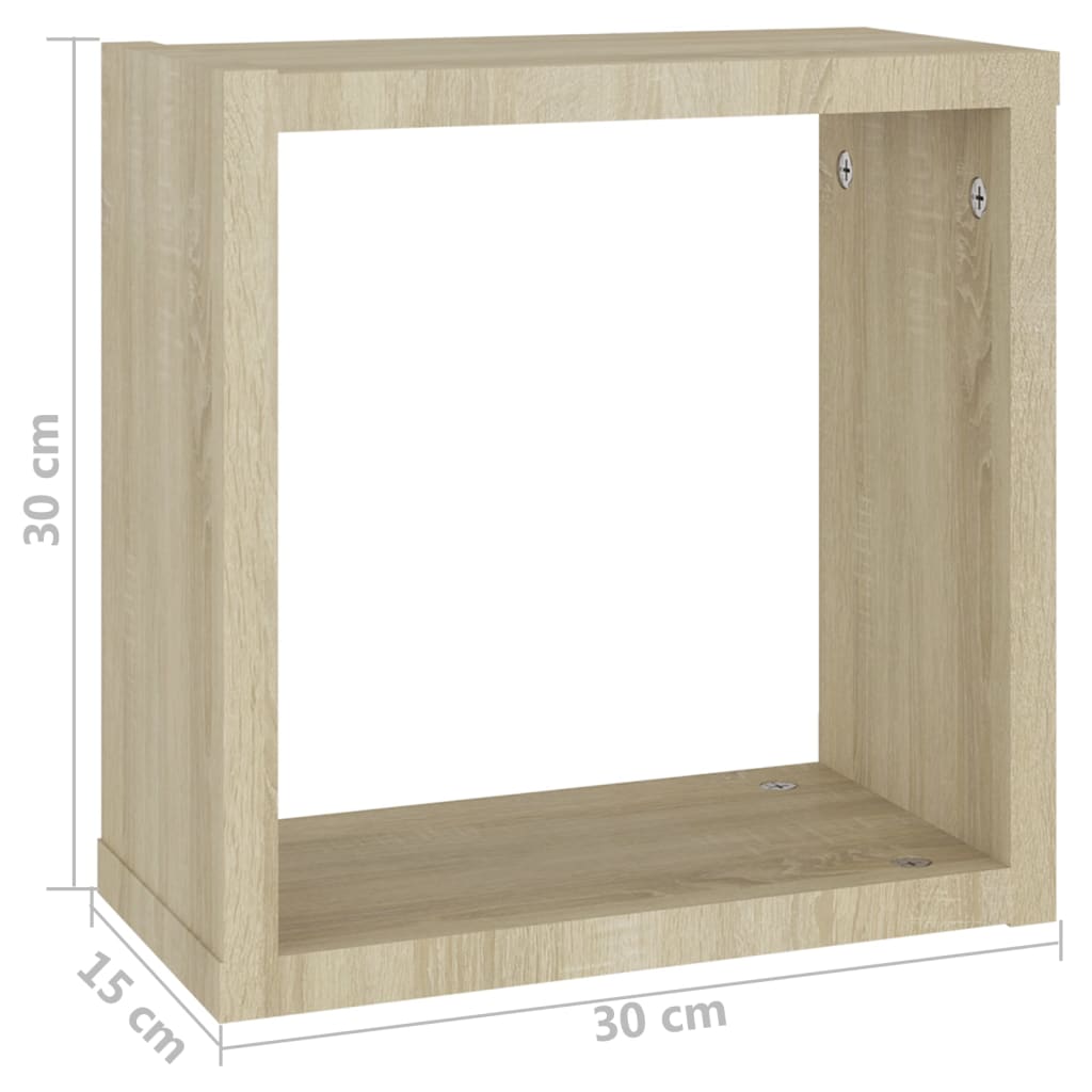 8720286594315_g_en_hd_9 vidaXL Wall Cube Shelves 2 pcs White and Sonoma Oak 30x15x30 cm - Image 11