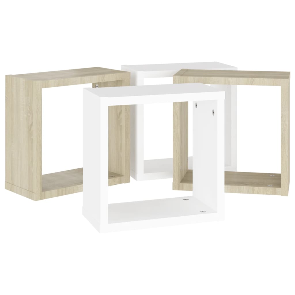 8720286594322_g_en_hd_5 vidaXL Wall Cube Shelves 4 pcs White and Sonoma Oak 30x15x30 cm - Image 7