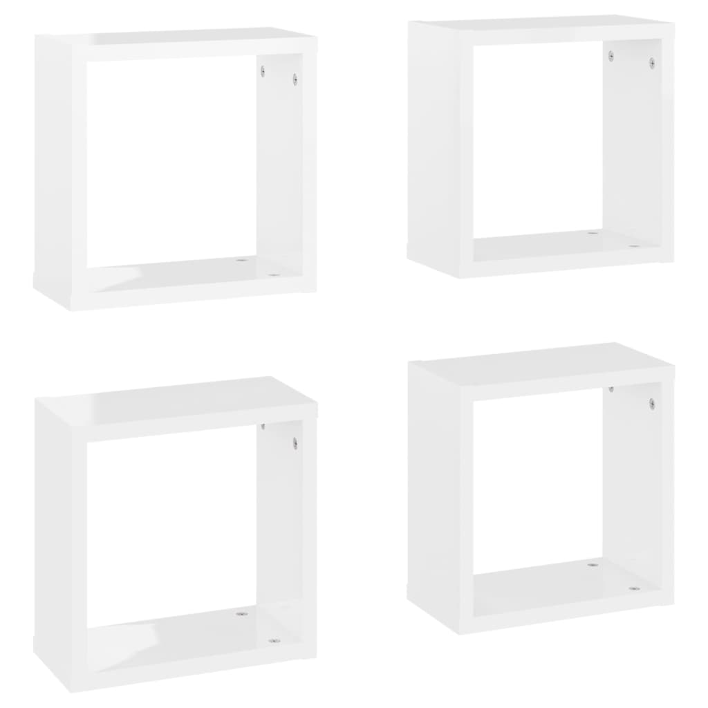 8720286594353_a_en_hd_1 vidaXL Wall Cube Shelves 4 pcs High Gloss White 30x15x30 cm - Image 2