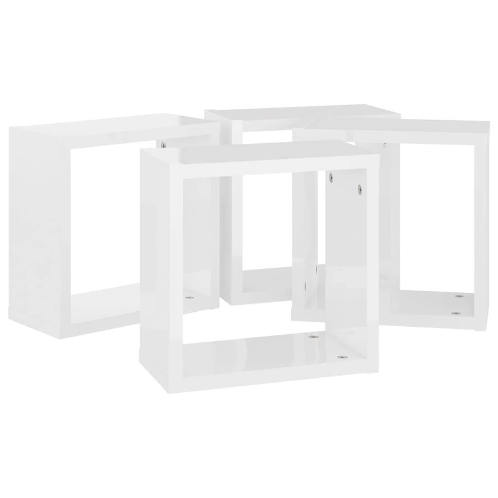 8720286594353_g_en_hd_4 vidaXL Wall Cube Shelves 4 pcs High Gloss White 30x15x30 cm - Image 6