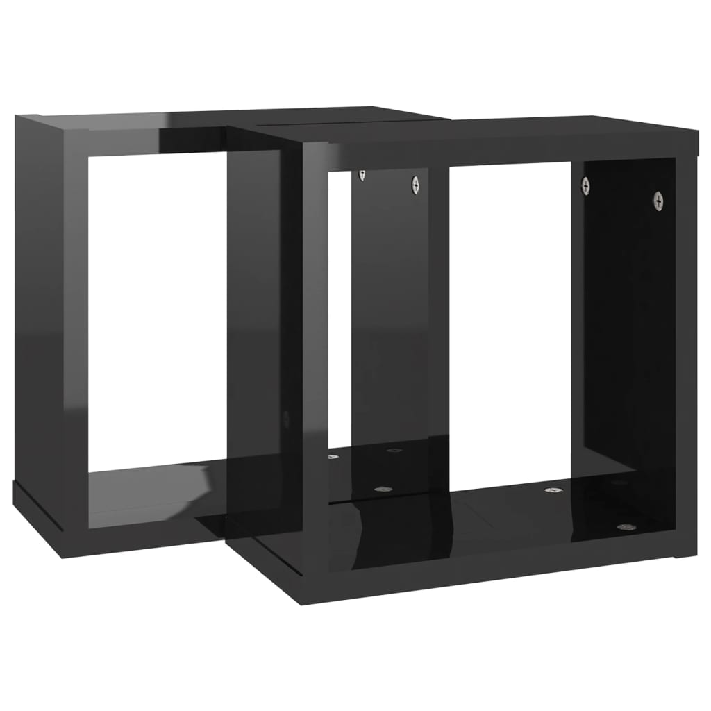 8720286594377_g_en_hd_3 vidaXL Wall Cube Shelves 2 pcs High Gloss Black 30x15x30 cm - Image 5