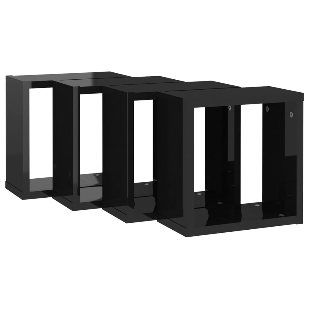 8720286594384_g_en_hd_3 vidaXL Wall Cube Shelves 4 pcs High Gloss Black 30x15x30 cm - Image 5