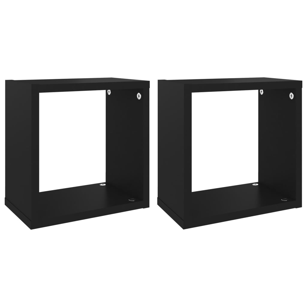 8720286594469_a_en_hd_1 vidaXL Wall Cube Shelves 2 pcs Black 26x15x26 cm - Image 2