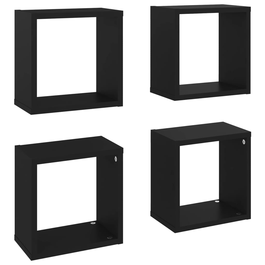 8720286594476_a_en_hd_1 vidaXL Wall Cube Shelves 4 pcs Black 26x15x26 cm - Image 2