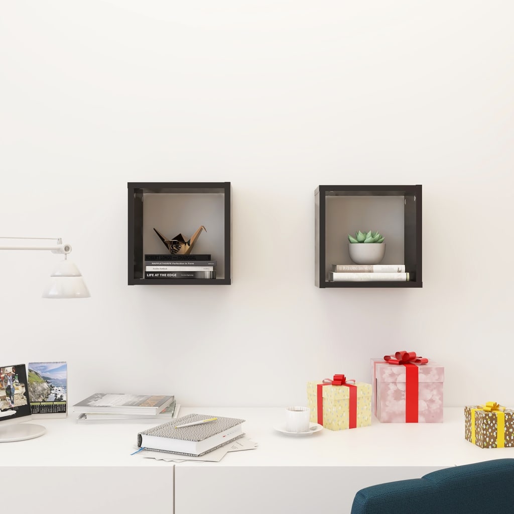 8720286594490_g_en_hd_1 vidaXL Wall Cube Shelves 2 pcs Grey 26x15x26 cm - Image 3