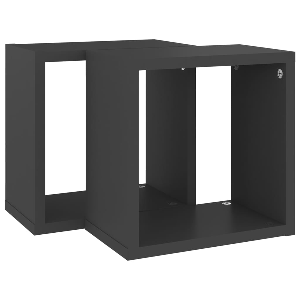 8720286594490_g_en_hd_3 vidaXL Wall Cube Shelves 2 pcs Grey 26x15x26 cm - Image 5