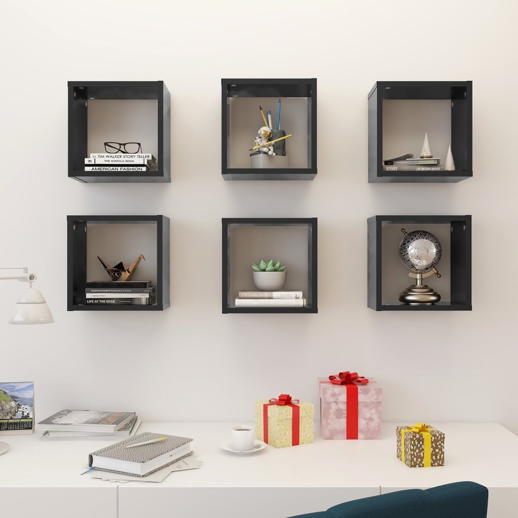 8720286594513_g_en_hd_1 vidaXL Wall Cube Shelves 6 pcs Grey 26x15x26 cm - Image 3