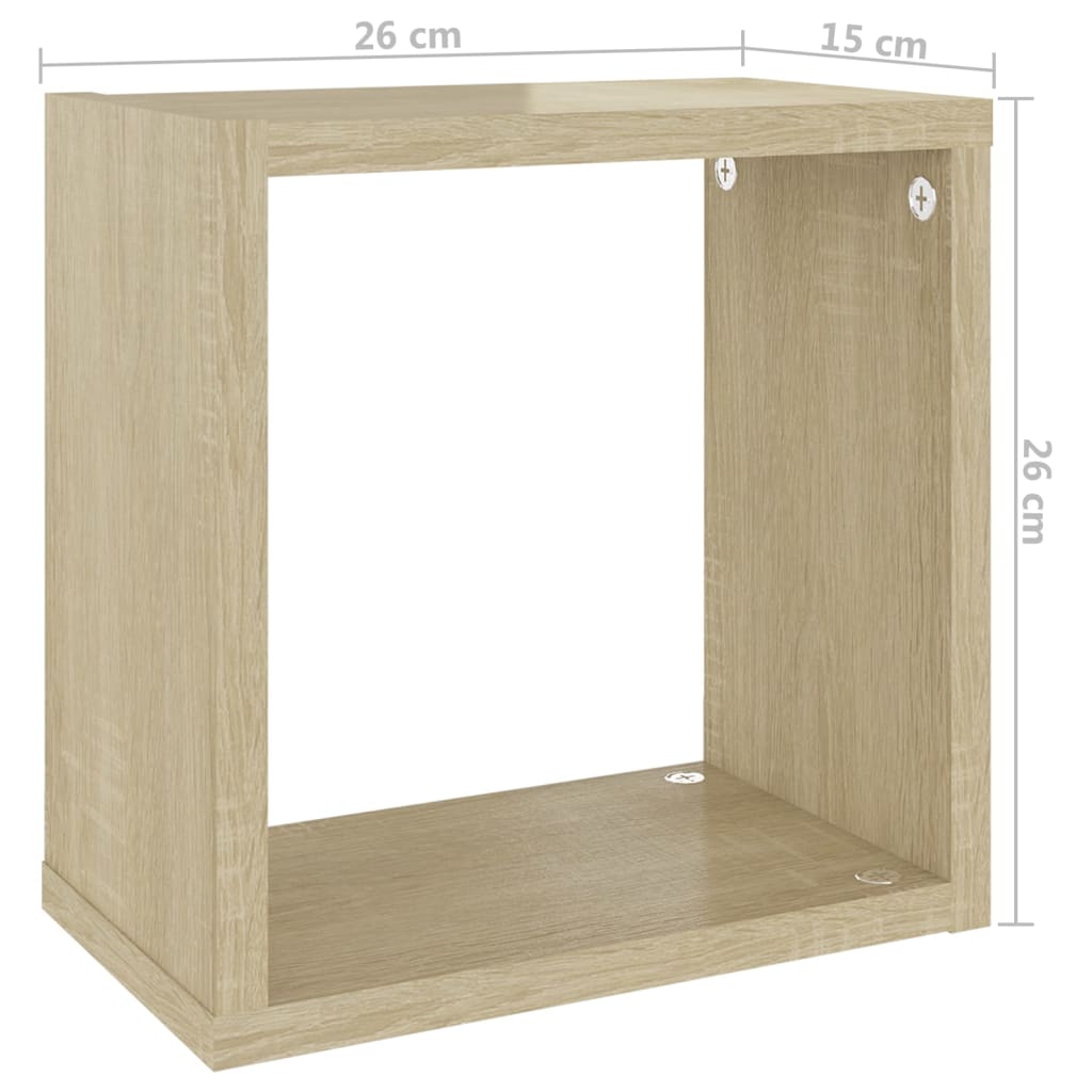 8720286594544_g_en_hd_9 vidaXL Wall Cube Shelves 6 pcs Sonoma Oak 26x15x26 cm - Image 11