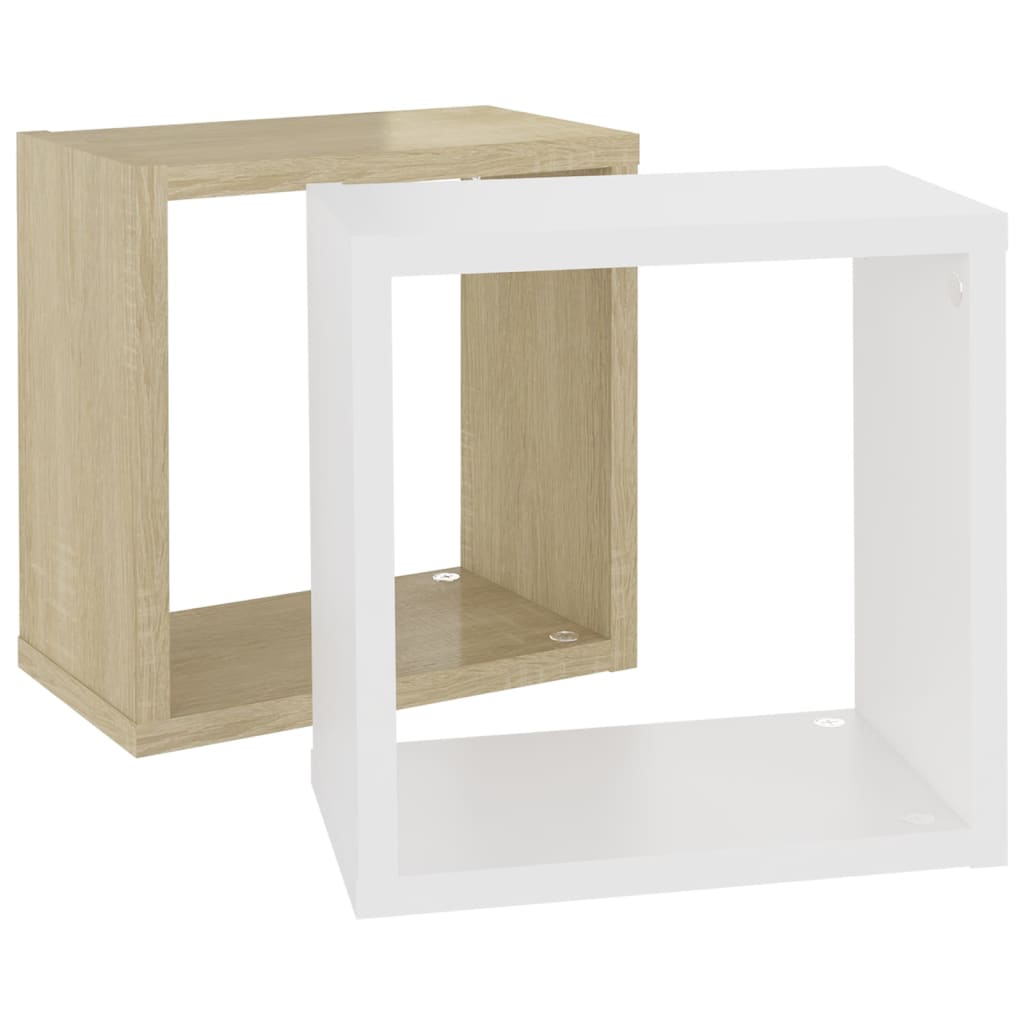 8720286594582_g_en_hd_5 vidaXL Wall Cube Shelves 2 pcs White and Sonoma Oak 26x15x26 cm - Image 7