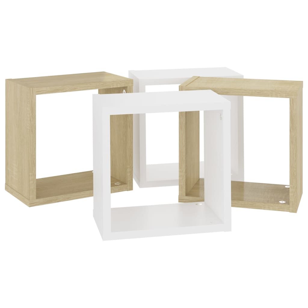 8720286594599_g_en_hd_5 vidaXL Wall Cube Shelves 4 pcs White and Sonoma Oak 26x15x26 cm - Image 7