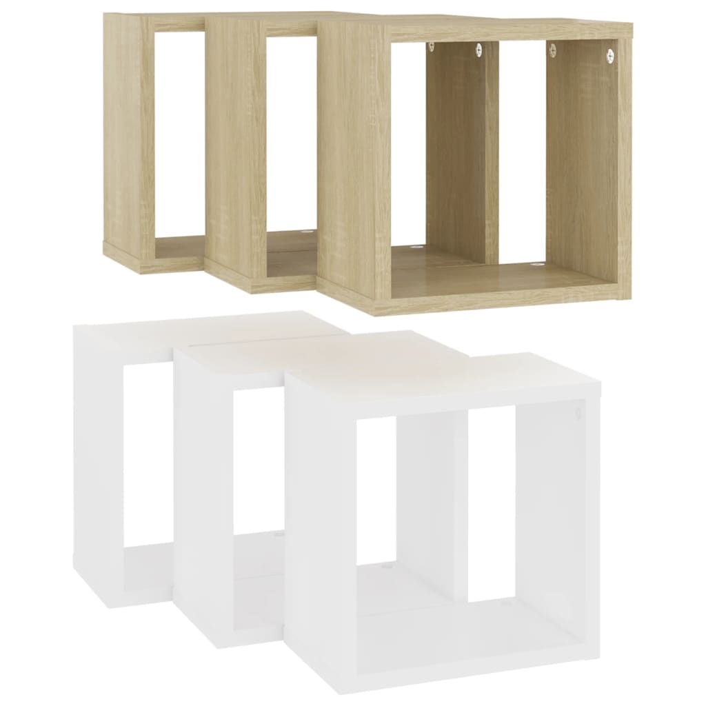 8720286594605_g_en_hd_4 vidaXL Wall Cube Shelves 6 pcs White and Sonoma Oak 26x15x26 cm - Image 6