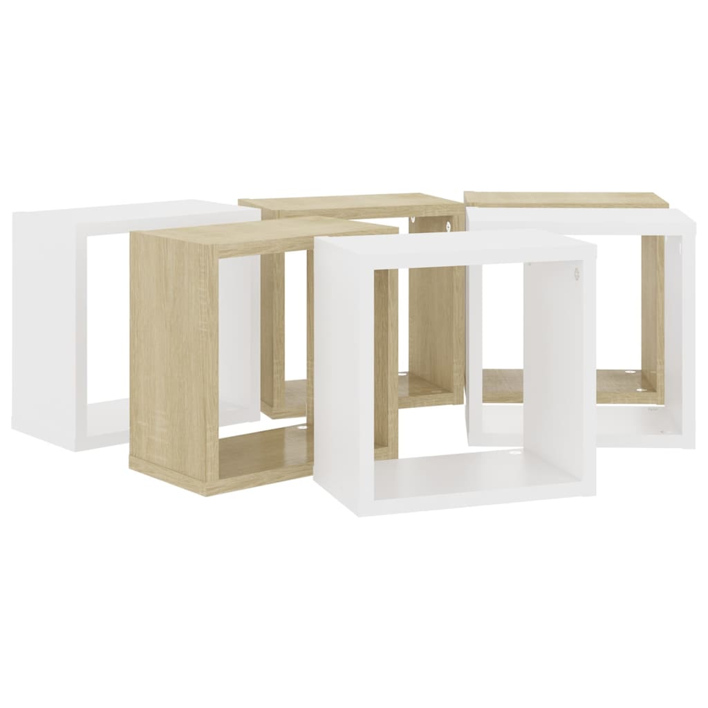 8720286594605_g_en_hd_5 vidaXL Wall Cube Shelves 6 pcs White and Sonoma Oak 26x15x26 cm - Image 7