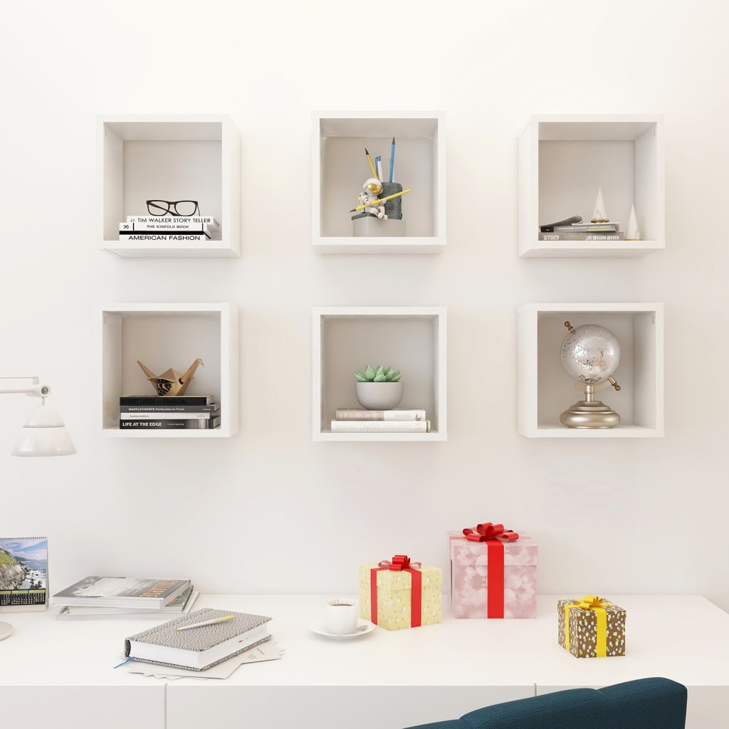 8720286594636_g_en_hd_1 vidaXL Wall Cube Shelves 6 pcs High Gloss White 26x15x26 cm - Image 3