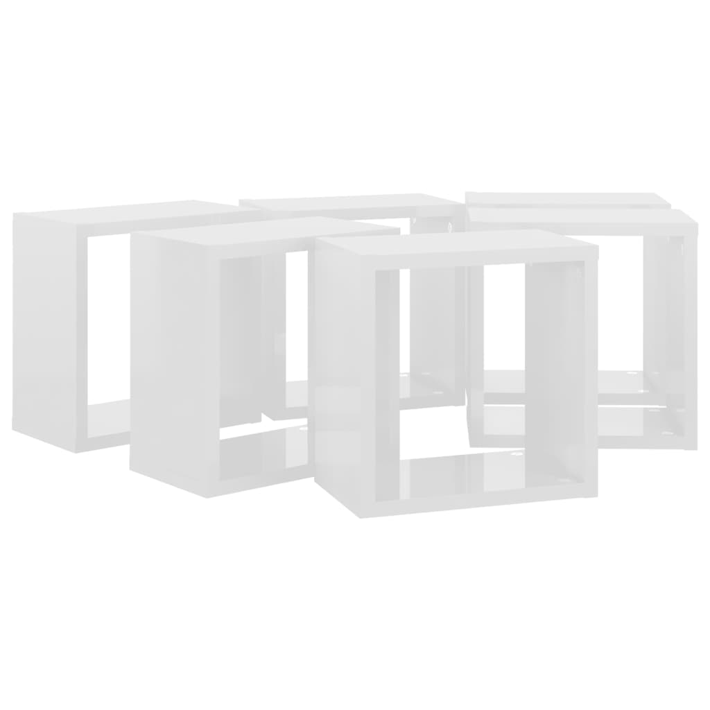 8720286594636_g_en_hd_4 vidaXL Wall Cube Shelves 6 pcs High Gloss White 26x15x26 cm - Image 6