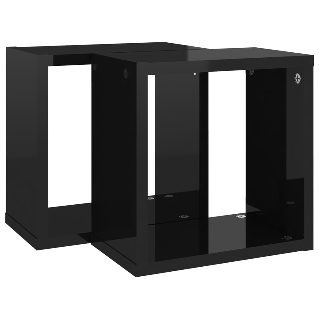 8720286594643_g_en_hd_3 vidaXL Wall Cube Shelves 2 pcs High Gloss Black 26x15x26 cm - Image 5