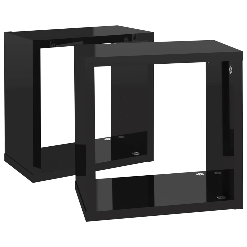 8720286594643_g_en_hd_4 vidaXL Wall Cube Shelves 2 pcs High Gloss Black 26x15x26 cm - Image 6