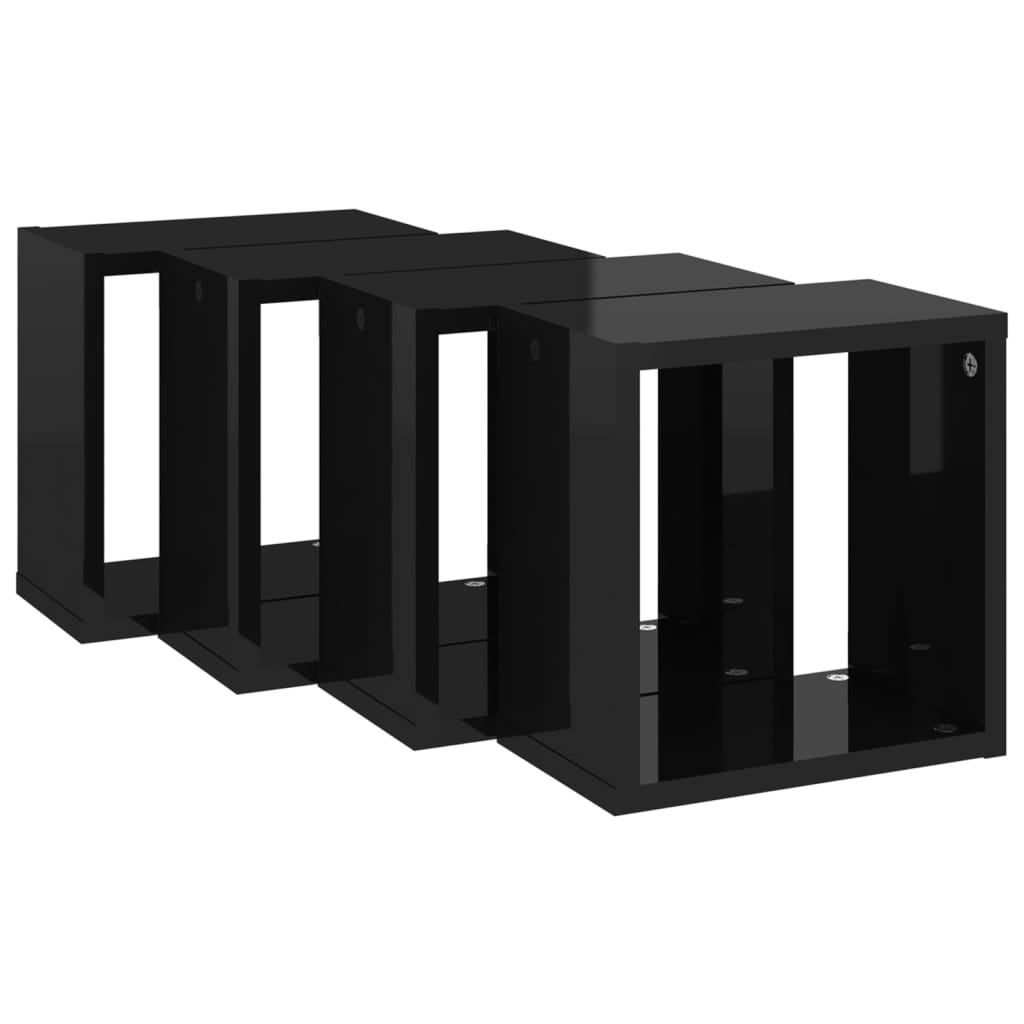 8720286594650_g_en_hd_3 vidaXL Wall Cube Shelves 4 pcs High Gloss Black 26x15x26 cm - Image 5