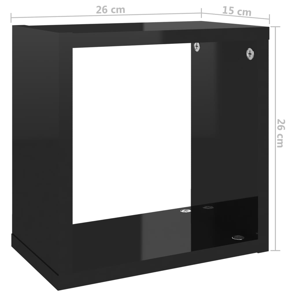 8720286594650_g_en_hd_9 vidaXL Wall Cube Shelves 4 pcs High Gloss Black 26x15x26 cm - Image 11