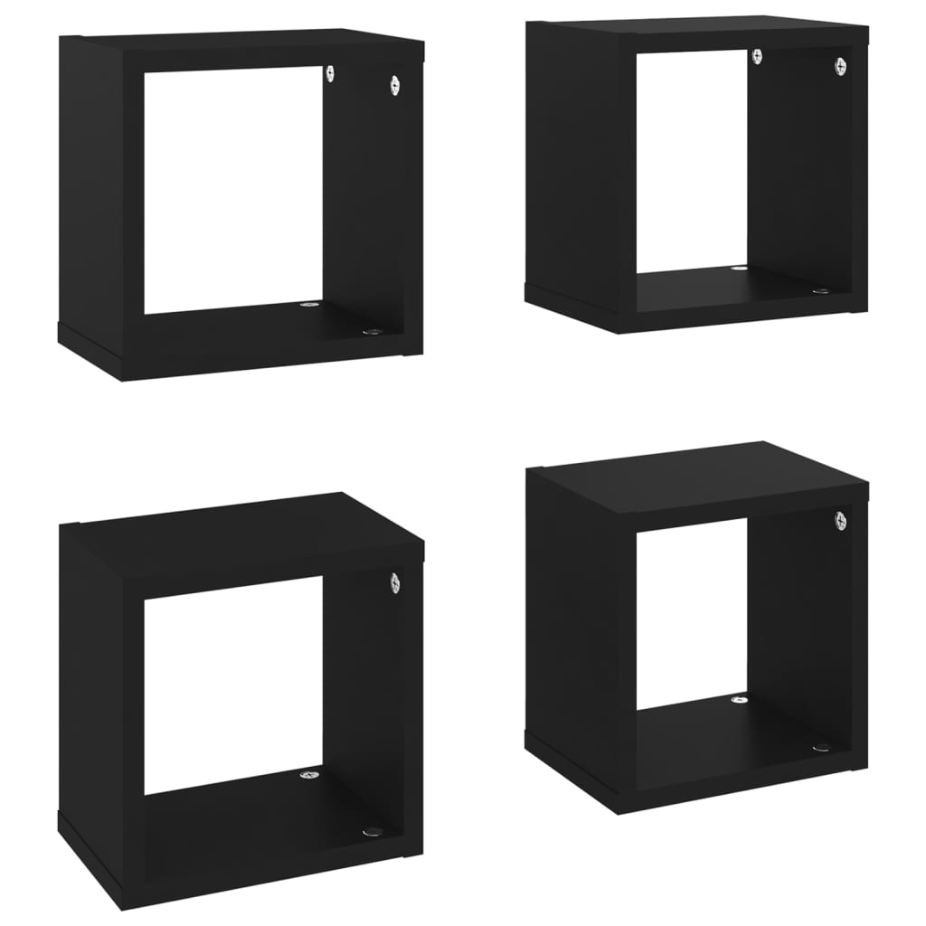 8720286594742_a_en_hd_1 vidaXL Wall Cube Shelves 4 pcs Black 22x15x22 cm - Image 2