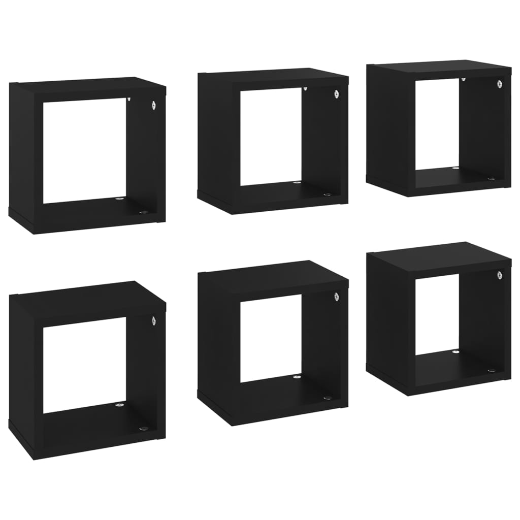 8720286594759_a_en_hd_1 vidaXL Wall Cube Shelves 6 pcs Black 22x15x22 cm - Image 2