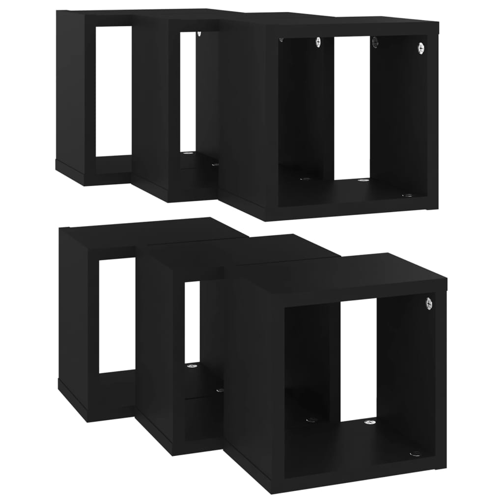 8720286594759_g_en_hd_3 vidaXL Wall Cube Shelves 6 pcs Black 22x15x22 cm - Image 5