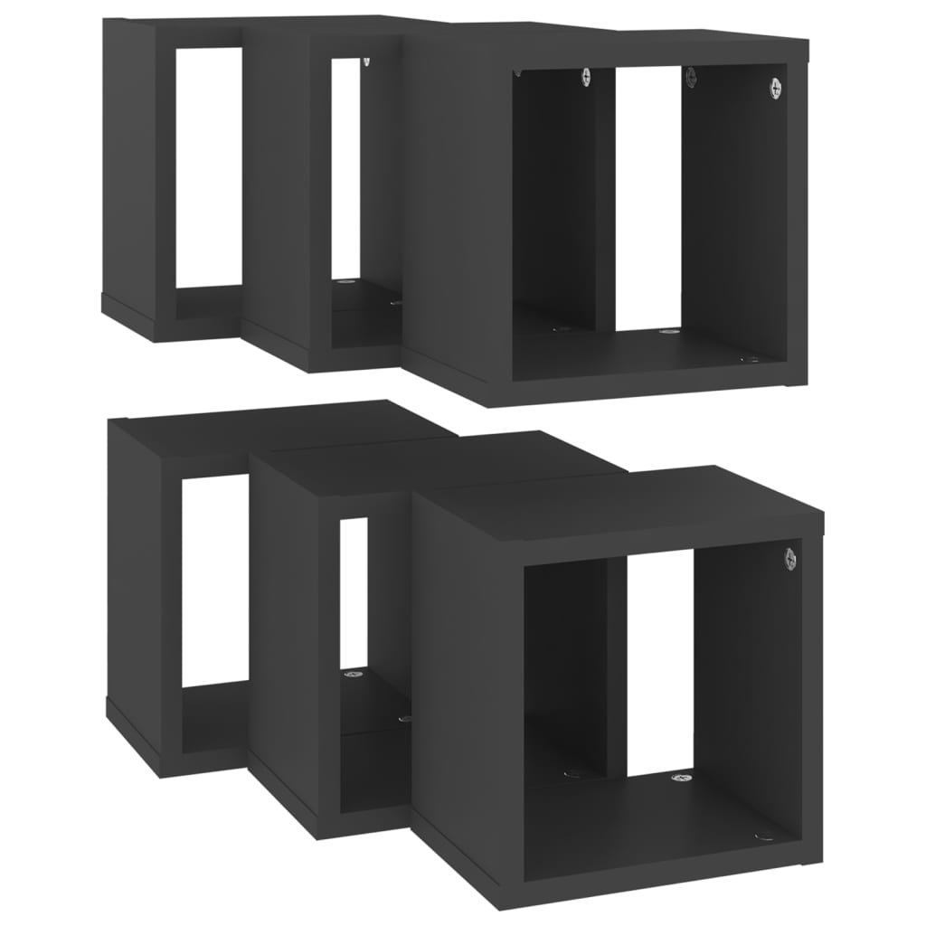 8720286594780_g_en_hd_3 vidaXL Wall Cube Shelves 6 pcs Grey 22x15x22 cm - Image 5