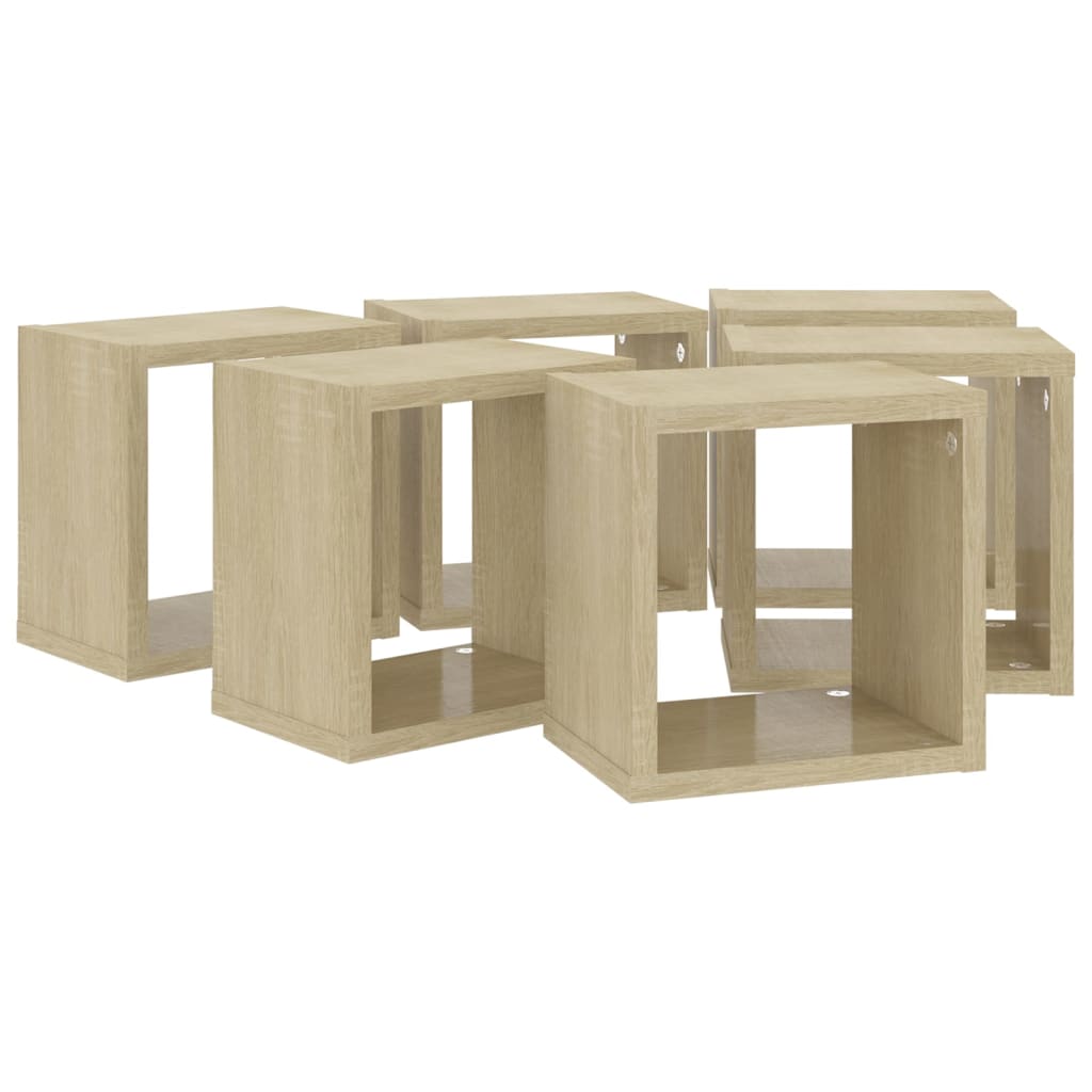 8720286594810_g_en_hd_4 vidaXL Wall Cube Shelves 6 pcs Sonoma Oak 22x15x22 cm - Image 6