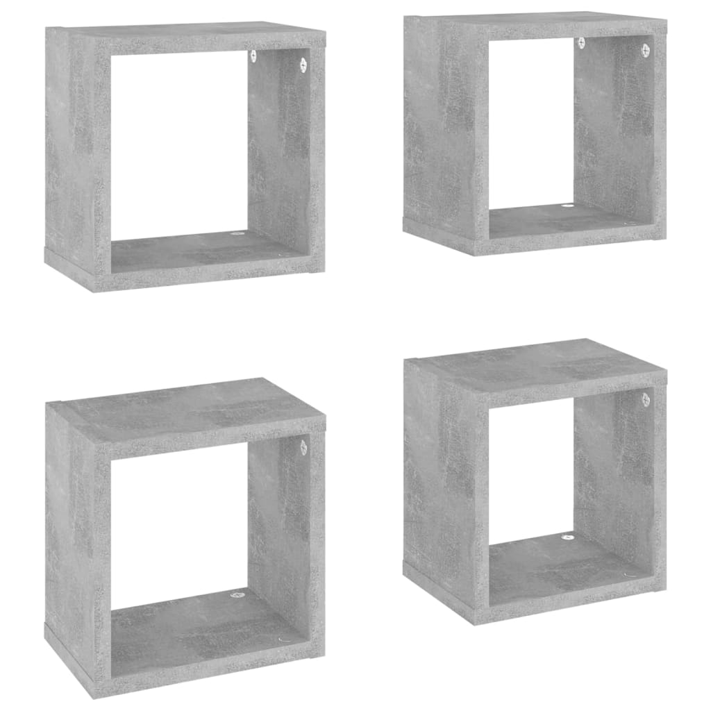 8720286594834_a_en_hd_1 vidaXL Wall Cube Shelves 4 pcs Concrete Grey 22x15x22 cm - Image 2