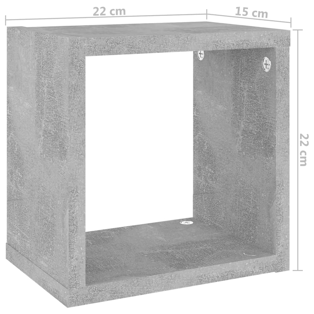 8720286594834_g_en_hd_9 vidaXL Wall Cube Shelves 4 pcs Concrete Grey 22x15x22 cm - Image 11