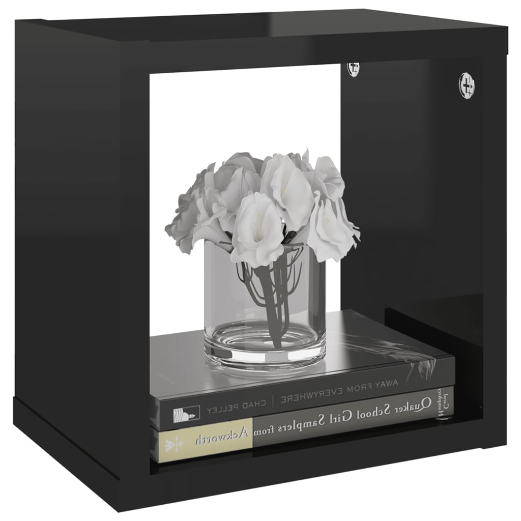 8720286594926_g_en_hd_2 vidaXL Wall Cube Shelves 4 pcs High Gloss Black 22x15x22 cm - Image 4