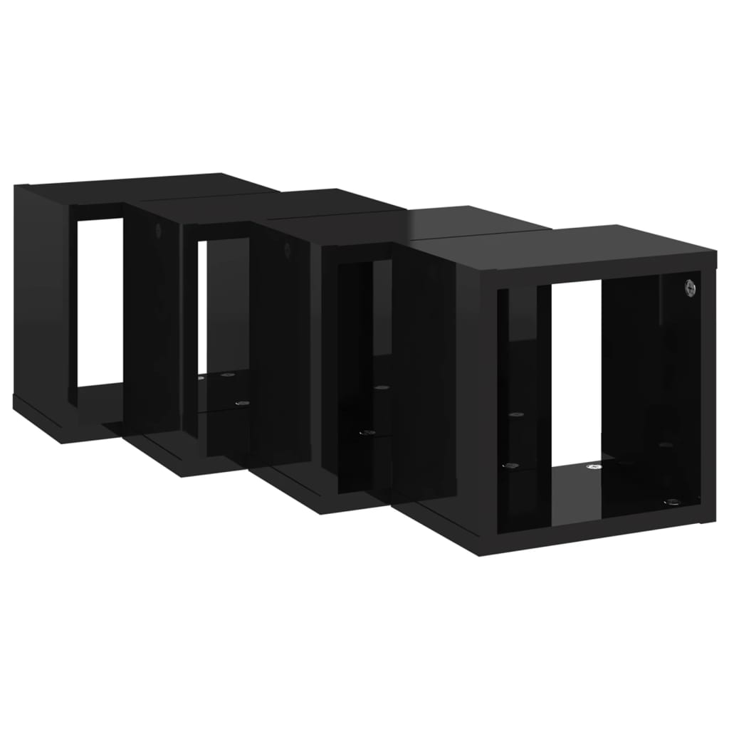 8720286594926_g_en_hd_3 vidaXL Wall Cube Shelves 4 pcs High Gloss Black 22x15x22 cm - Image 5