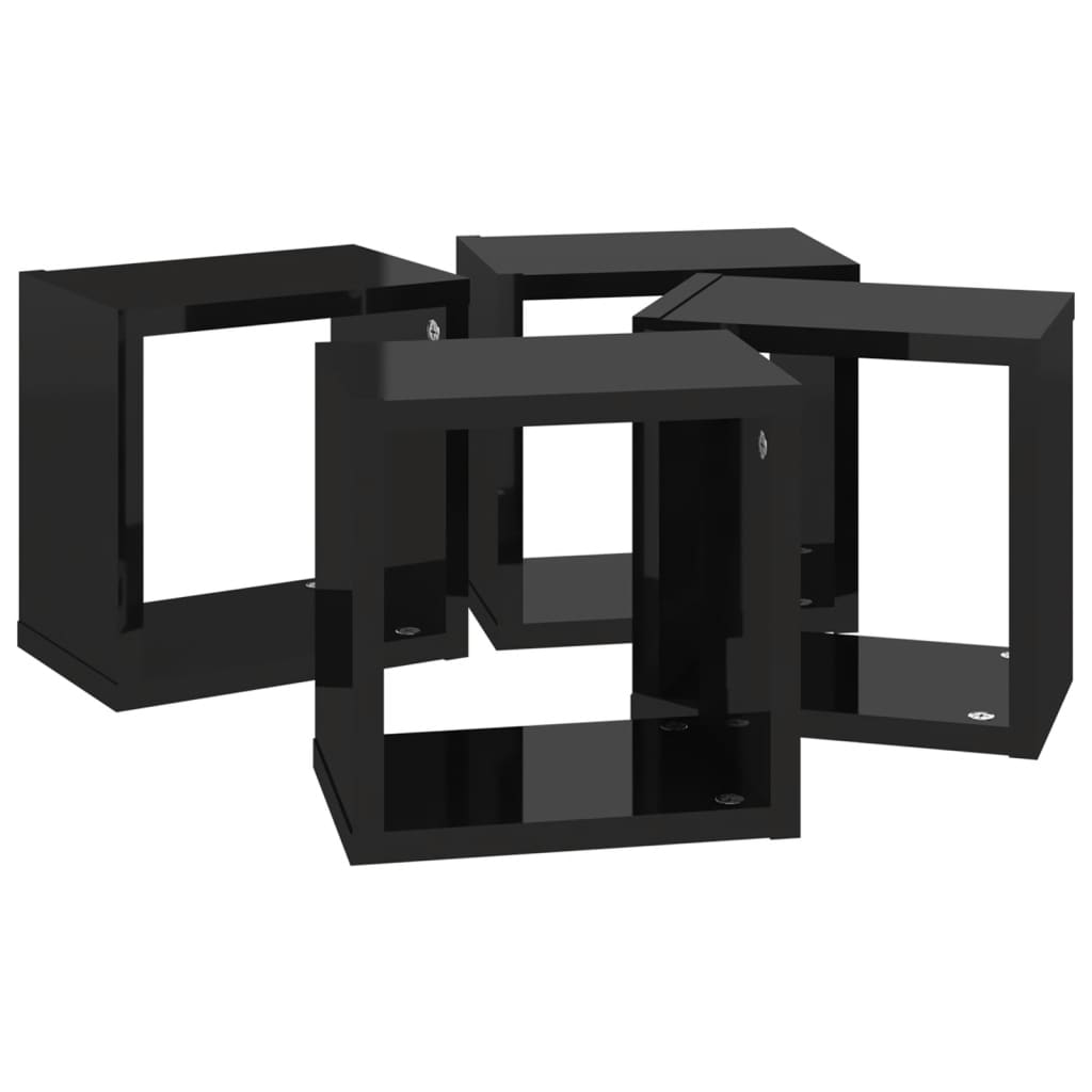8720286594926_g_en_hd_4 vidaXL Wall Cube Shelves 4 pcs High Gloss Black 22x15x22 cm - Image 6