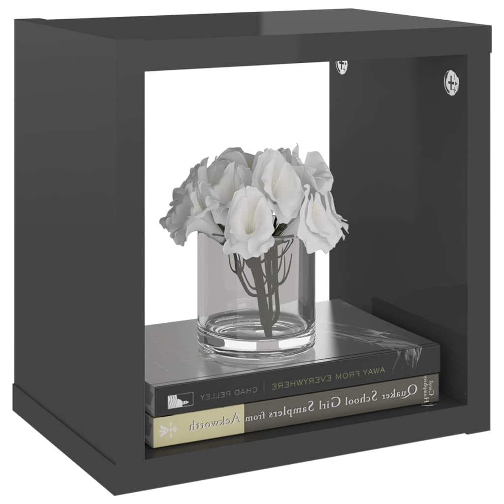 8720286594957_g_en_hd_2 vidaXL Wall Cube Shelves 4 pcs High Gloss Grey 22x15x22 cm - Image 4