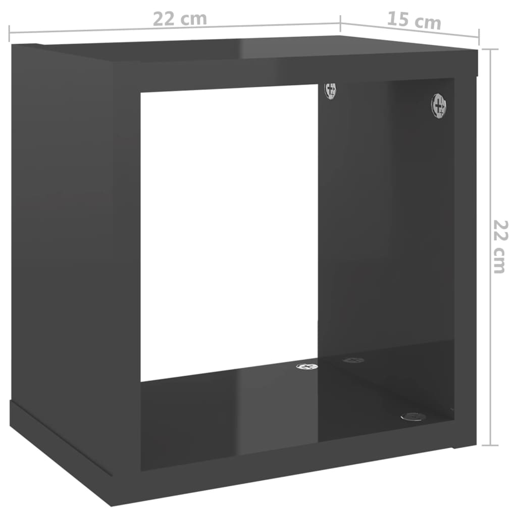 8720286594957_g_en_hd_9 vidaXL Wall Cube Shelves 4 pcs High Gloss Grey 22x15x22 cm - Image 11