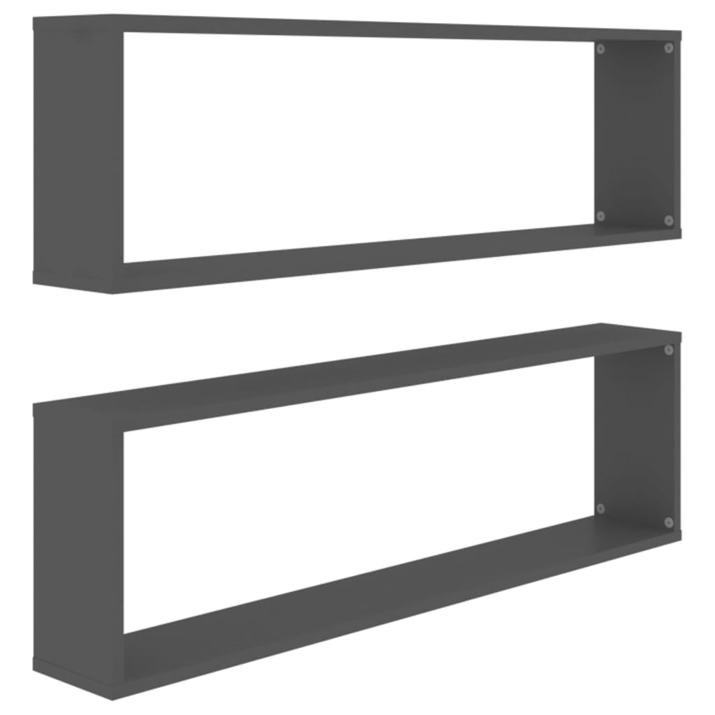 8720286595039_a_en_hd_1 vidaXL Wall Cube Shelves 2 pcs Grey 100x15x30 cm Engineered Wood - Image 2