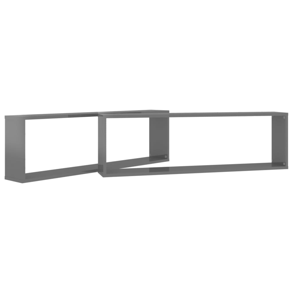 8720286595213_g_en_hd_3 vidaXL Wall Cube Shelves 2 pcs High Gloss Grey 100x15x30 cm Engineered Wood - Image 5