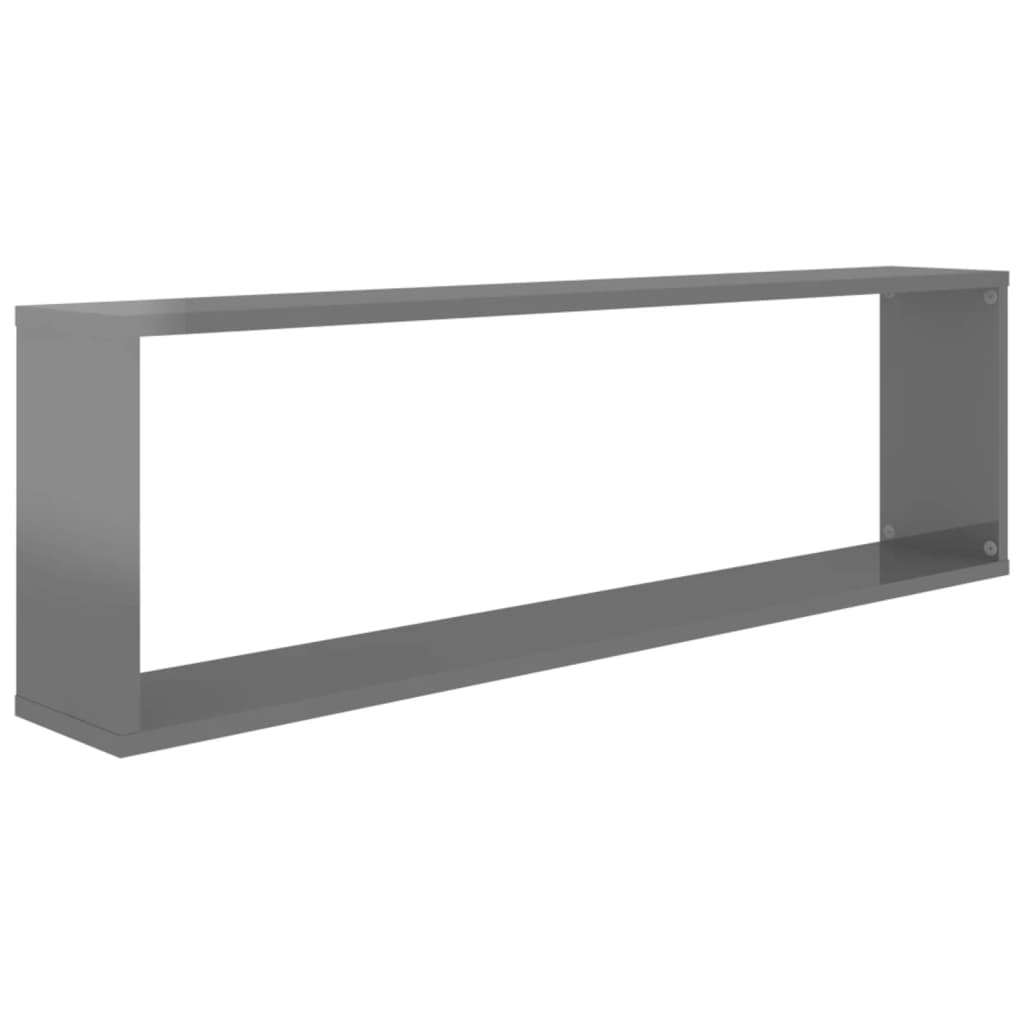 8720286595220_g_en_hd_3 vidaXL Wall Cube Shelves 4 pcs High Gloss Grey 100x15x30 cm Engineered Wood - Image 5