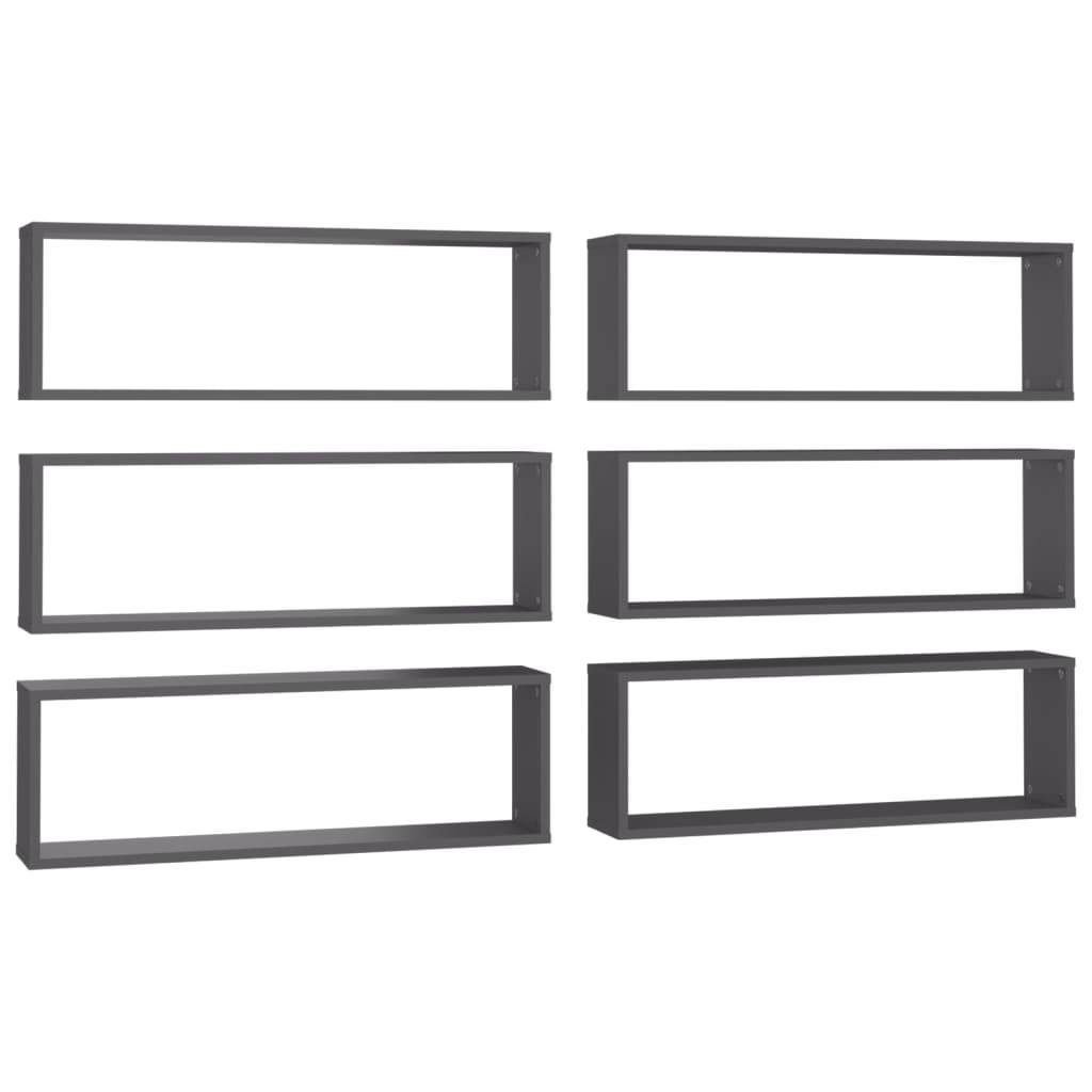 8720286595329_a_en_hd_1 vidaXL Wall Cube Shelves 6 pcs Grey 80x15x26.5 cm Engineered Wood - Image 2
