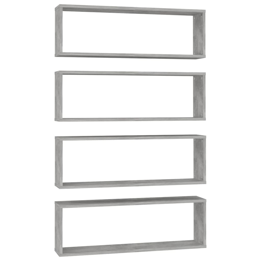 8720286595374_a_en_hd_1 vidaXL Wall Cube Shelves 4 pcs Concrete Grey 80x15x26.5 cm Engineered Wood - Image 2
