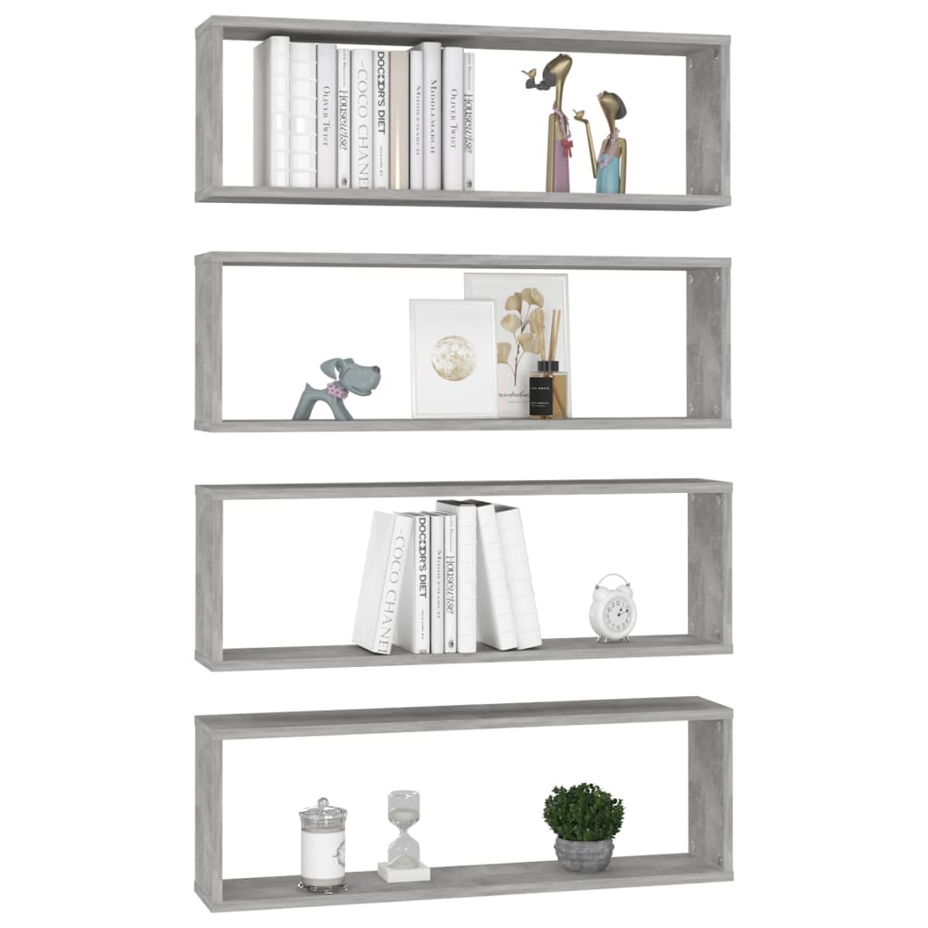 8720286595374_g_en_hd_1 vidaXL Wall Cube Shelves 4 pcs Concrete Grey 80x15x26.5 cm Engineered Wood - Image 3