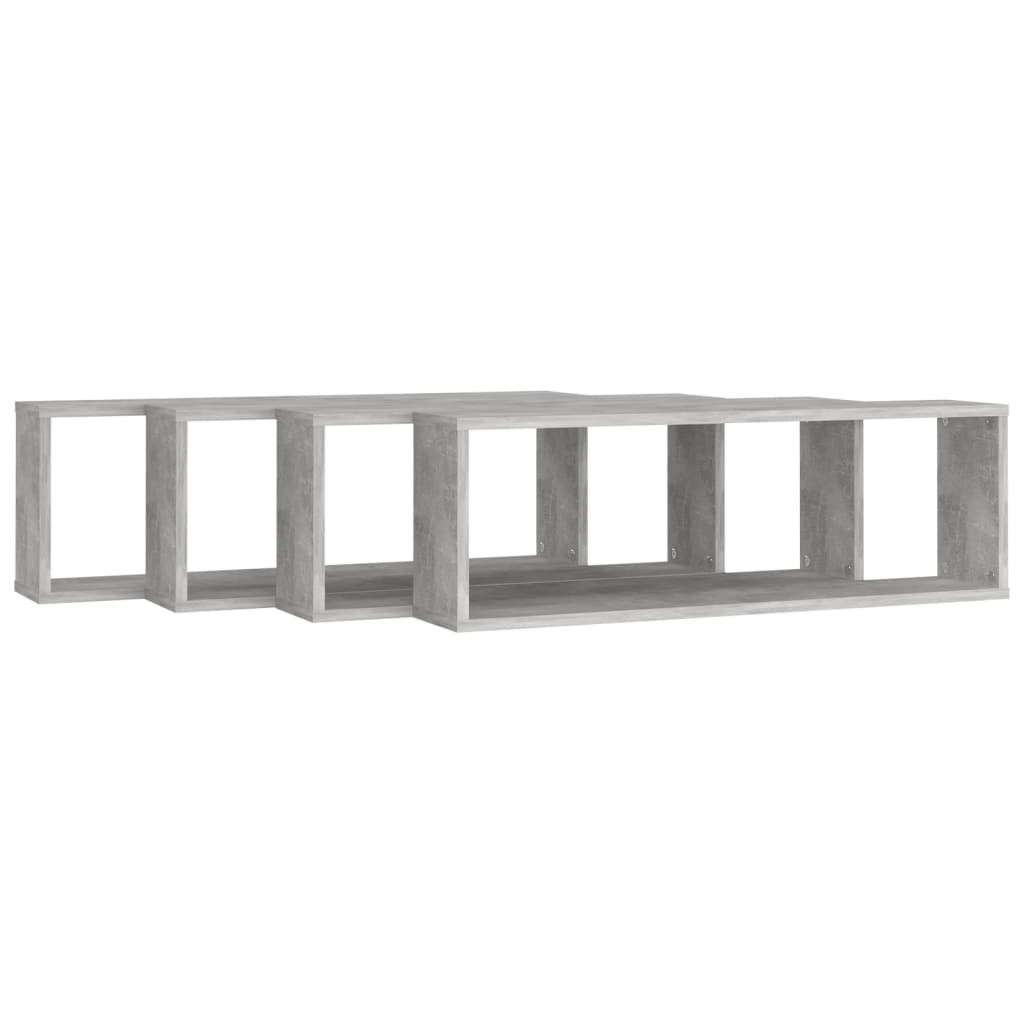 8720286595374_g_en_hd_2 vidaXL Wall Cube Shelves 4 pcs Concrete Grey 80x15x26.5 cm Engineered Wood - Image 4