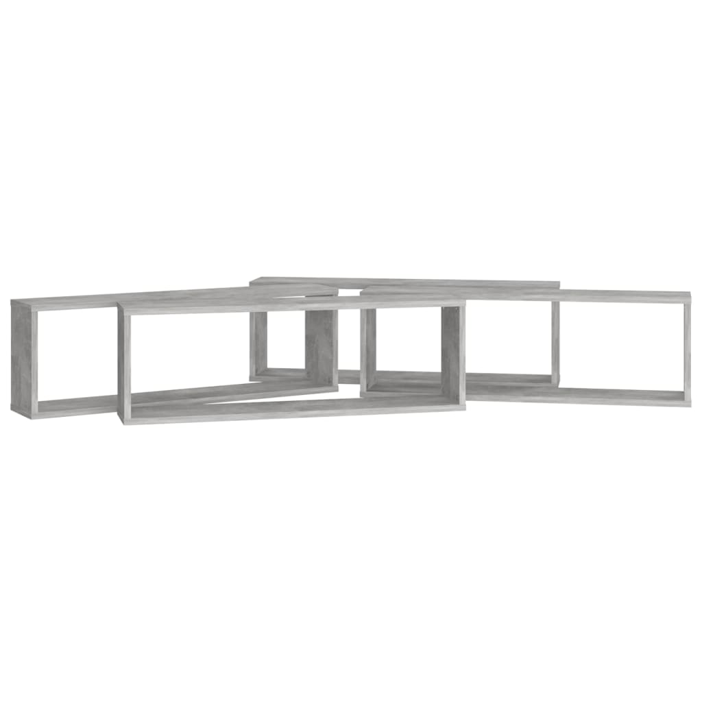 8720286595374_g_en_hd_3 vidaXL Wall Cube Shelves 4 pcs Concrete Grey 80x15x26.5 cm Engineered Wood - Image 5