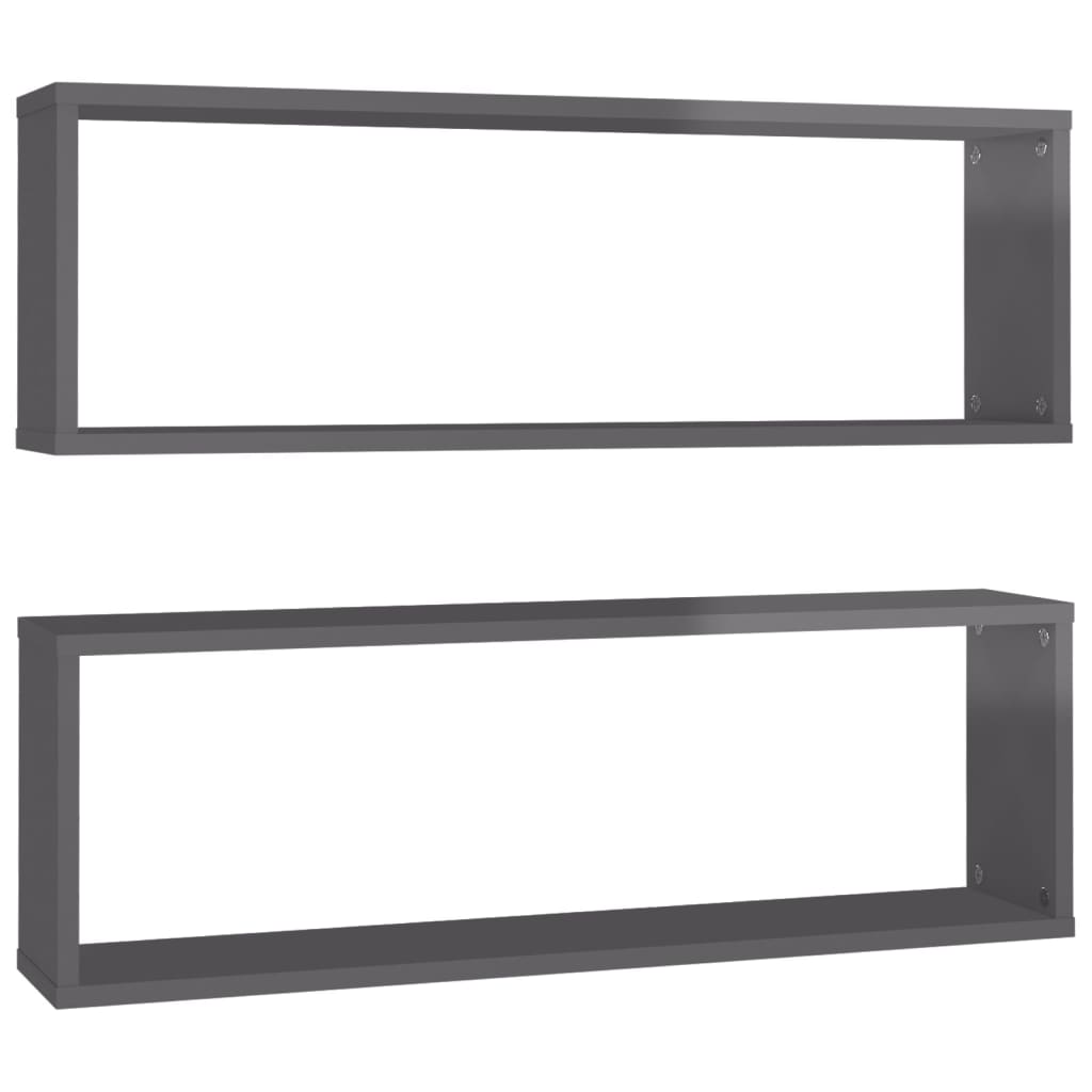 8720286595480_a_en_hd_1 vidaXL Wall Cube Shelves 2 pcs High Gloss Grey 80x15x26.5 cm Engineered Wood - Image 2